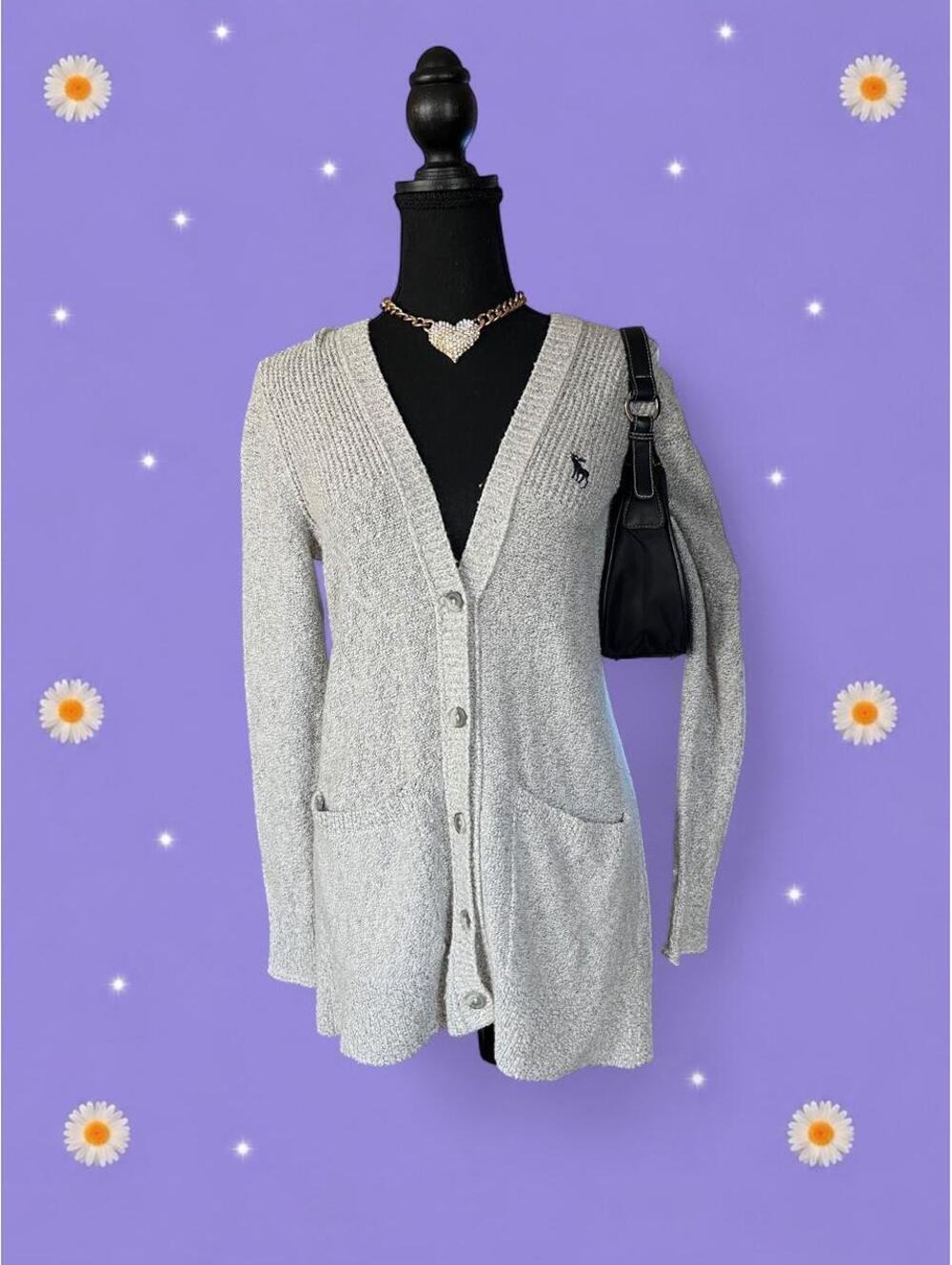 Vintage Y2K Abercrombie & Fitch Academia Preppy Rory Gilmore Cardigan size small